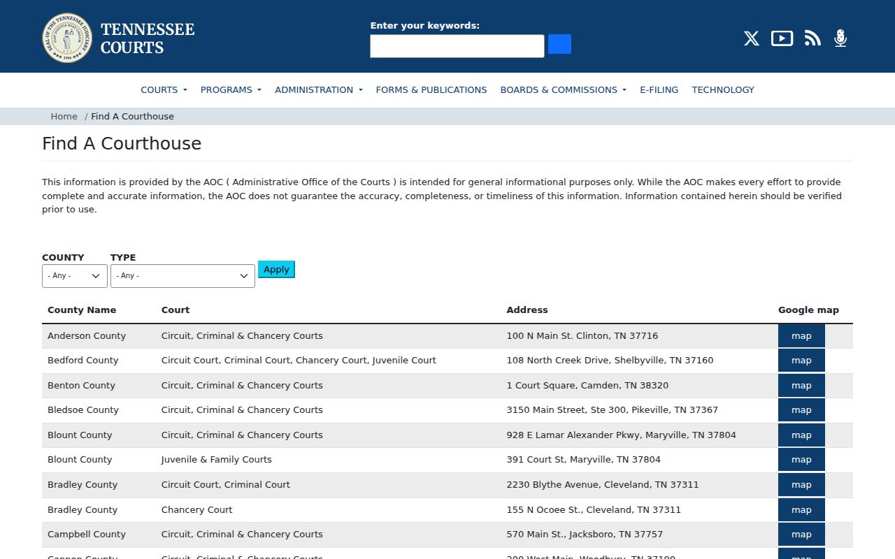Fayette County court docket courthouse finder