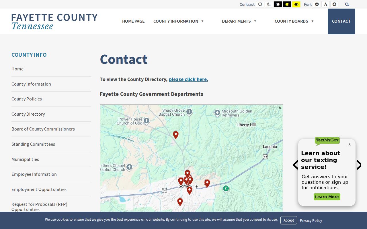 Fayette County court docket government contact page
