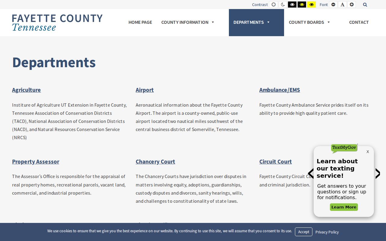 Fayette County court docket department directory