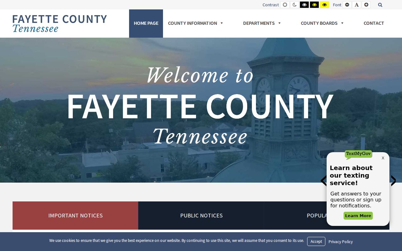 Fayette County court docket government home page