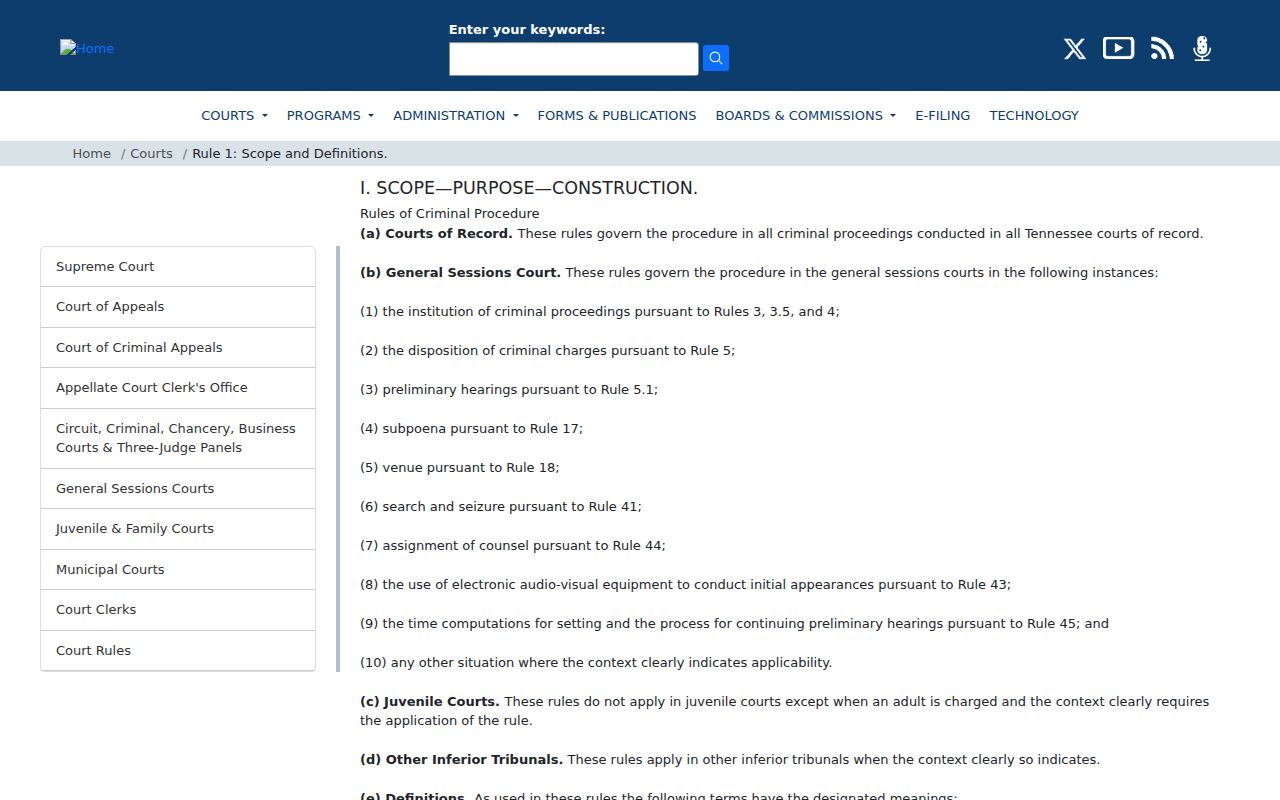 Fayette County criminal court docket Fayette County General Sessions rule